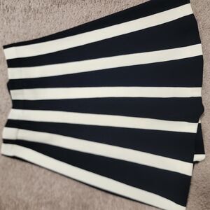 Ann Taylor NAVY Blue and White Striped Sweater Skirt